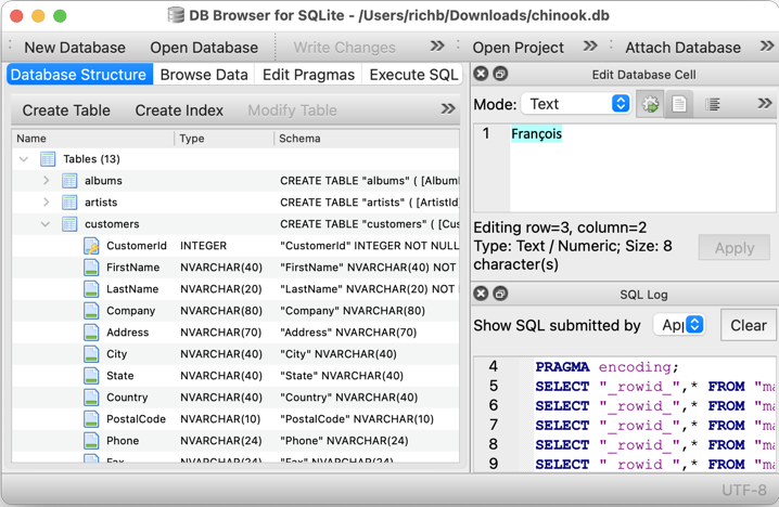 sqlite import csv and create table